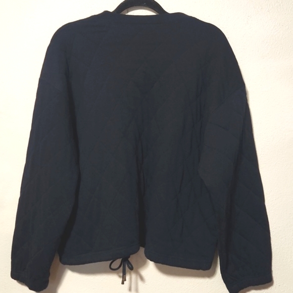 Vintage Chaus USA Blue Quilted  100% Cotton Dolman Zip Up Jacket Large HTF EUC - Picture 6 of 12